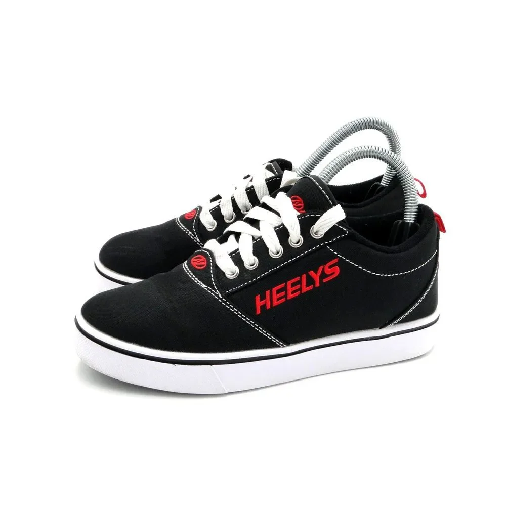 Heelys Pro‎ 20 Black Red Canvas Lace Up Skate Sneaker Shoes HE100757 Youth 5